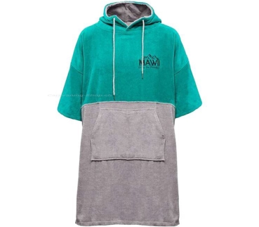 Badehandtuch Poncho, türkis-hellgrau, M