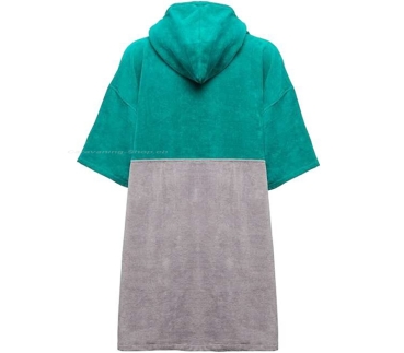 Preview: Badehandtuch Poncho, türkis-hellgrau, XL
