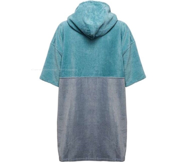 Preview: Badehandtuch Poncho, blau-grau, M