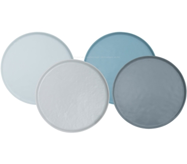 Preview: Geschirrset Molvadite, 16-teilig, blau/grau