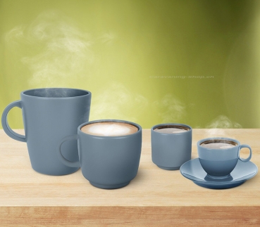 Henkelbecher Cappuccino, blau