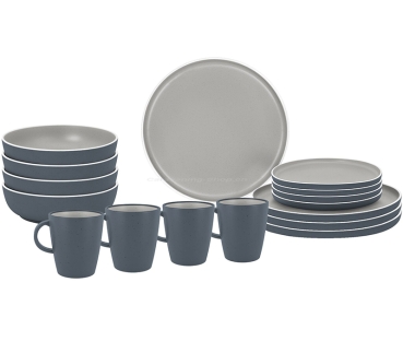 Geschirrset Lunchbox Trilogy Grey, 16-teilig