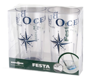 Geschirrserie Blue Ocean Trinkglas Festa