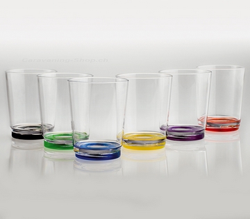 Magnet-Glas mit Untersetzer, 6er-Set Multicolour