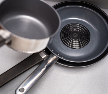 Preview: Magnetisches MagUp-Pad Stapelset für Geschirr, 3er Set, schwarz