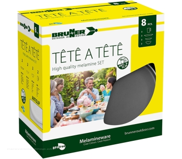 Preview: Geschirrset Tête-à-Tête Dolomit, grau