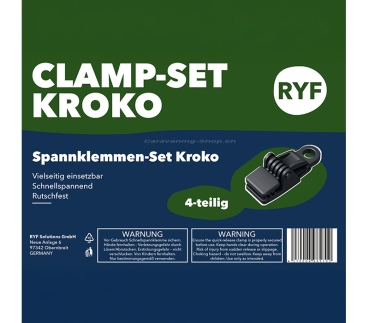 Preview: Spannklemmen-Set Kroko mit Klappverschluss