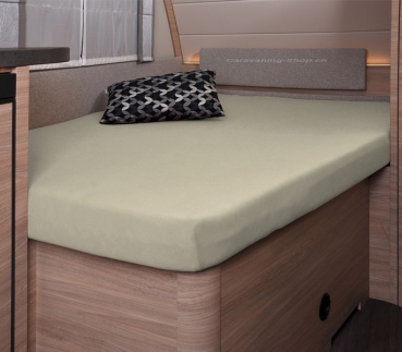 Spannbettlaken sand, 137 x 195 (110 / 90) cm für französisches Bett im Wohnwagen