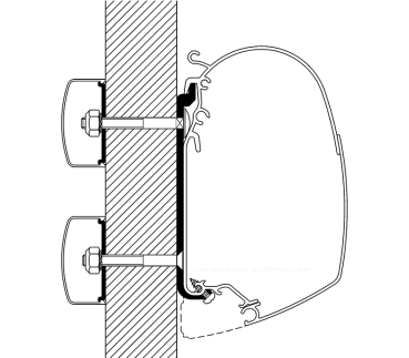 Flachadapter für Omnistor Serie 5 und 8, Länge 5.00m