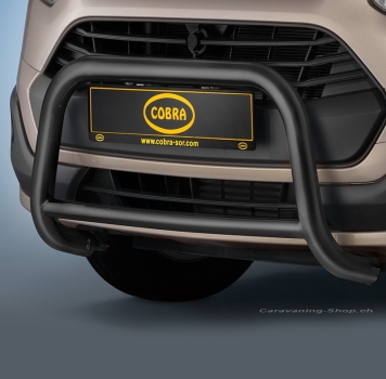 Preview: Frontbügel Edelstahl schwarz Ø 60 mm für Ford Transit Custom & Tourneo Custom, ab 2013-