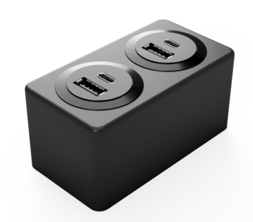 Preview: Aufbausteckdose, 2x USB-C und 2x USB-A, 3600 mA