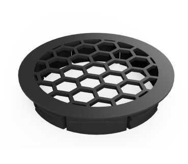 Lüftungsgitter, rund ø 68 mm, schwarz