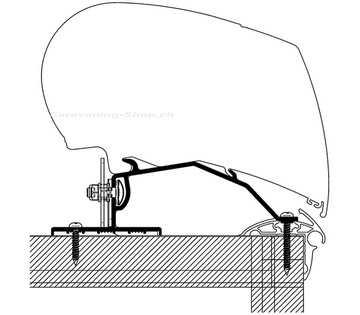 Rooftop-Adapter für Dethleffs- Wohnwagen ab Baujahr 2013 zu Omni