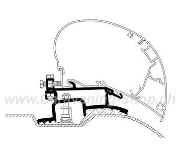 Adapter für Fiat Ducato ab Bj. 07/2006 zu Omnistor Serie 6