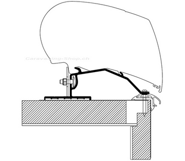 Caravan Rooftop-Adapter, Länge 5,0 m, für Serie 6, 9