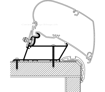 Adapter Malibu Roof, Länge 3,5 m zu Omnistor Serie 6 und 9