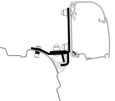 Adapter VW T5 / T6 Minivan Brandrup Top-Rail für Thule 4200