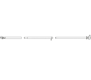 Orkanstütze mit Gelenkfuss ø 25 mm, 125-205 cm