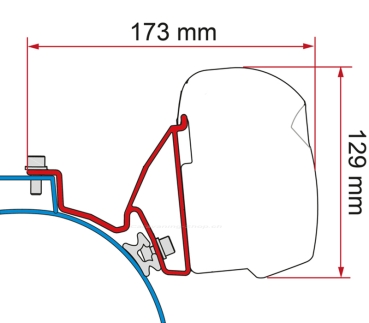 Markisenadapter F43van für VW T5 /T6 / T6.1 California Schwarze Ausführung