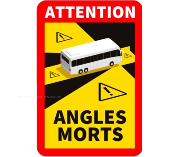 Warnschild "Angles Morts" Toter Winkel magnetisch