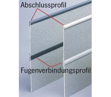 Preview: Verbindungsprofil hellgrau für 3 mm Verkleidungsplatten, 2.2 m