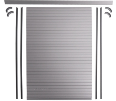 Rollladentür-Komplettset, 60 x 100 cm, schwarz matt