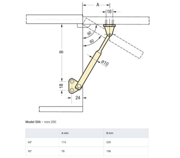 Stützklappenhalterung 20 cm