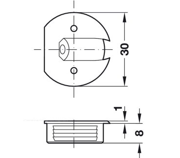 Preview: Topfverbinder / Verbinder für den Möbelbau, Mittelgrau