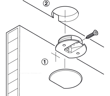 Preview: Topfverbinder / Verbinder für den Möbelbau, Mittelgrau