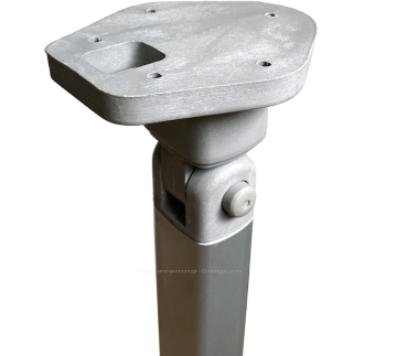 Preview: Klapptischfuss Silber, Höhe 555 - 765 mm, Gelenk oben