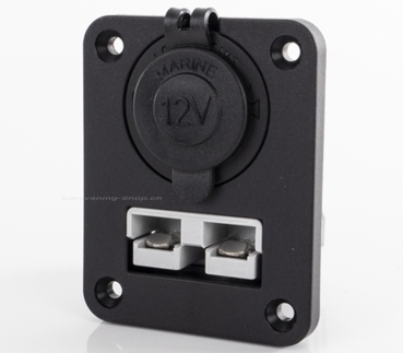 Preview: Montagepanel mit 12 V-Powersteckdose und 50 A Steckverbinder (Anderson Style)