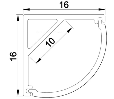 Preview: Aluminium Profil für LED-Bänder - Eckprofil, Länge 1,5 m