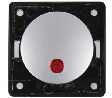 Berker Kontroll-Wippschalter chrommatt 230V, mit roter Kontrollleuchte