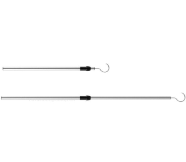 Auf-/Einziehhilfe teleskopierbar 71-120cm, Aluminium, mit Haken
