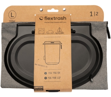 Flextrash Mülleimer, 9 Liter, grau