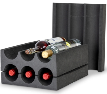 Flaschenhalter für 6 Flaschen, schwarz