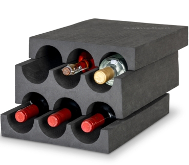 Flaschenhalter für 6 Flaschen, schwarz