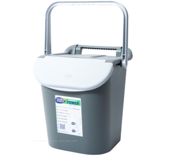 Preview: Stapelbarer Mülleimer, 30 Liter, schwarz/grau