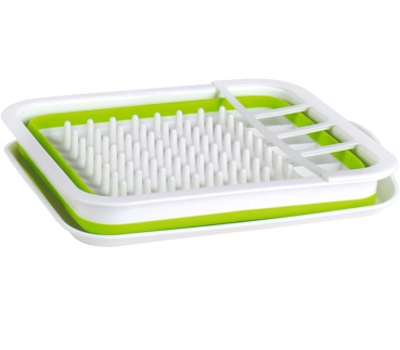 Preview: Faltbarer Geschirrtrockner,  37x31x6/13cm, Weiss/lime