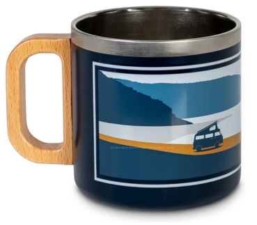 Edelstahl Tasse SPIRIT HOLIDAY TRAVEL mit Holz-Griff, 350ml