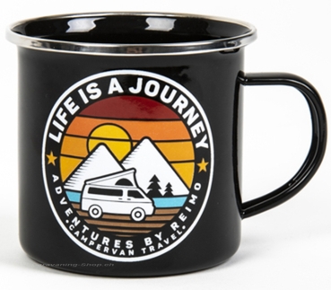 Emaille-Tasse LIFE IS A JOURNEY, ca. 350ml