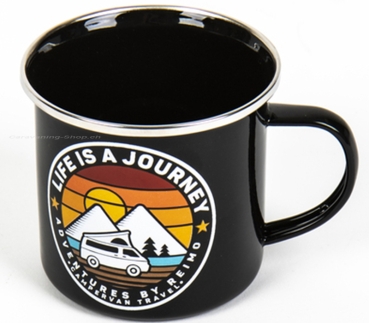 Preview: Emaille-Tasse LIFE IS A JOURNEY, ca. 350ml