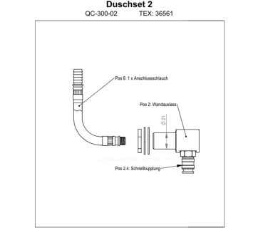 Preview: Wandauslass 90° inkl. Schnellkupplung von Queensize Camper