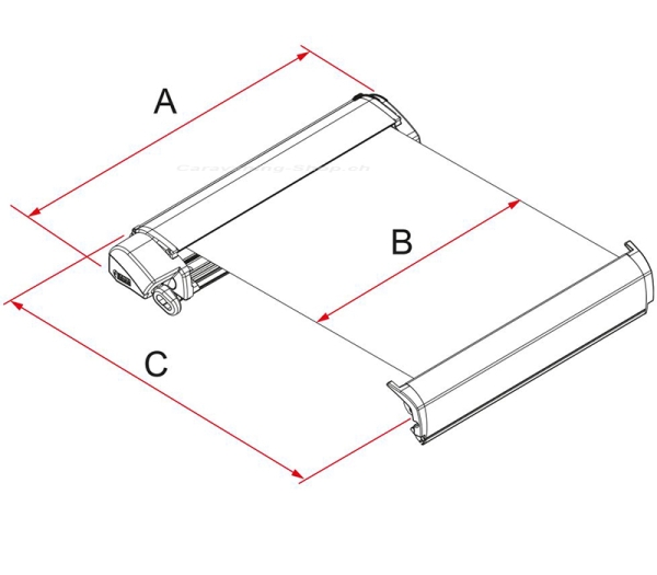 Fiammastore F80 S 340 cm, weiss