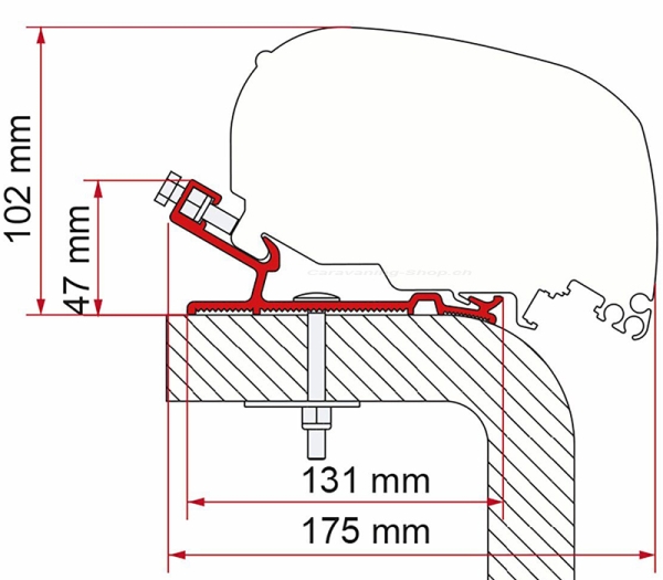 Adapter Hymer F80 L, 600cm