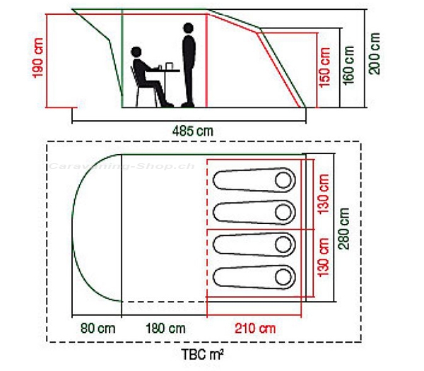 Tunnelzelt Oak Canyon 4, für 4 Personen