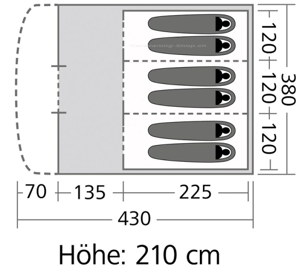 Tunnelzelt Vail 6