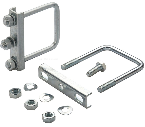 Klemmhalter mit Befestigung an 70 mm Vierkantrohr