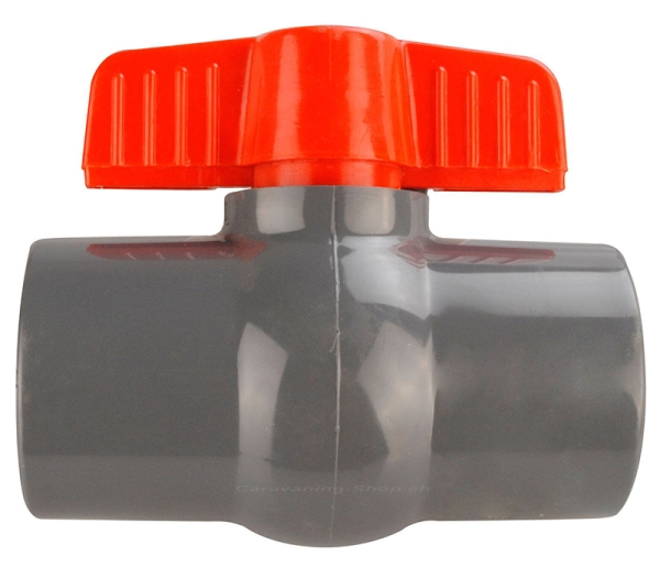 Kugelhahn Kunststoff 1 1/2 Zoll schwarz/rot