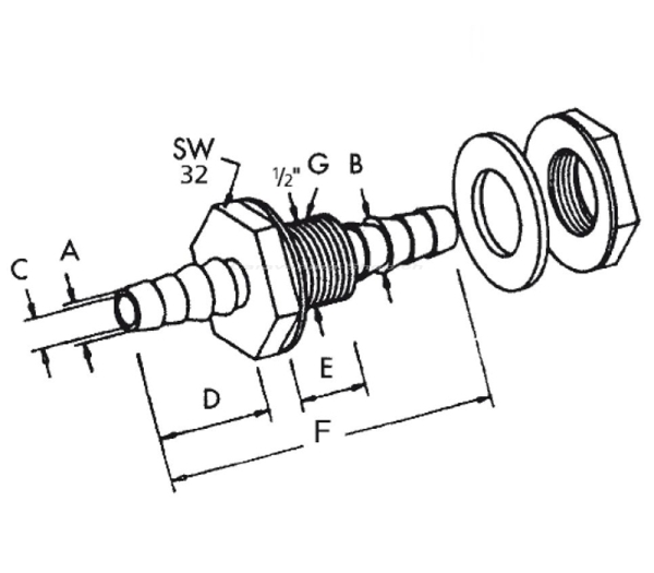 gerade Tankdurchführung 10/12 mm